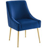 Discern Pleated Back Upholstered Performance Velvet Dining Chair / EEI-3509