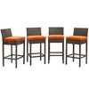 Conduit Bar Stool Outdoor Patio Wicker Rattan Set of 4 / EEI-3601