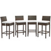 Conduit Bar Stool Outdoor Patio Wicker Rattan Set of 4 / EEI-3601