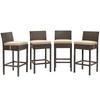 Conduit Bar Stool Outdoor Patio Wicker Rattan Set of 4 / EEI-3601