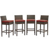 Conduit Bar Stool Outdoor Patio Wicker Rattan Set of 4 / EEI-3601