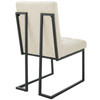 Privy Black Stainless Steel Upholstered Fabric Dining Chair / EEI-3745