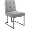 Privy Black Stainless Steel Upholstered Fabric Dining Chair / EEI-3745