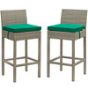 Conduit Outdoor Patio Wicker Rattan Bar Stool Set of 2 / EEI-3604