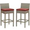 Conduit Outdoor Patio Wicker Rattan Bar Stool Set of 2 / EEI-3604