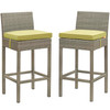 Conduit Outdoor Patio Wicker Rattan Bar Stool Set of 2 / EEI-3604