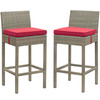Conduit Outdoor Patio Wicker Rattan Bar Stool Set of 2 / EEI-3604