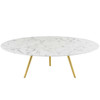 Lippa 48" Round Artificial Marble Coffee Table with Tripod Base / EEI-3673