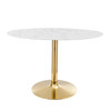 Verne 48" Oval Artificial Marble Dining Table / EEI-4752