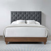 Rhiannon Diamond Tufted Upholstered Fabric Queen Bed / MOD-6146