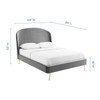 Mira Upholstered Performance Velvet Queen Platform Bed / MOD-6131