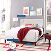 Ruthie Vinyl Queen Platform Bed with Squared Tapered Legs / MOD-5938