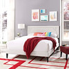 Ruthie Vinyl Queen Platform Bed with Squared Tapered Legs / MOD-5938