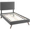 Macie Twin Fabric Platform Bed with Round Splayed Legs / MOD-5959