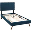 Macie Twin Fabric Platform Bed with Round Splayed Legs / MOD-5959