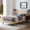 Macie Twin Fabric Platform Bed with Round Splayed Legs / MOD-5959