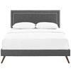 Virginia Queen Fabric Platform Bed with Round Splayed Legs / MOD-5915