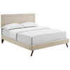 Virginia Queen Fabric Platform Bed with Round Splayed Legs / MOD-5915