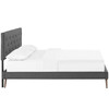 Tarah Queen Fabric Platform Bed with Round Splayed Legs / MOD-5979