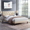 Tarah King Fabric Platform Bed with Squared Tapered Legs / MOD-5989