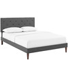 Tarah King Fabric Platform Bed with Squared Tapered Legs / MOD-5989