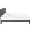 Tarah King Fabric Platform Bed with Squared Tapered Legs / MOD-5989