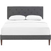 Tarah King Fabric Platform Bed with Squared Tapered Legs / MOD-5989