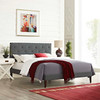 Tarah King Fabric Platform Bed with Squared Tapered Legs / MOD-5989