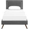 Virginia Twin Fabric Platform Bed with Round Splayed Legs / MOD-5911