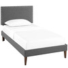 Macie Twin Fabric Platform Bed with Squared Tapered Legs / MOD-5967