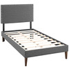 Macie Twin Fabric Platform Bed with Squared Tapered Legs / MOD-5967