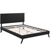 Macie Vinyl Full Platform Bed with Round Splayed Legs / MOD-5960