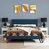 Macie Queen Fabric Platform Bed with Round Splayed Legs / MOD-5963