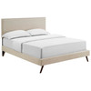 Macie Queen Fabric Platform Bed with Round Splayed Legs / MOD-5963