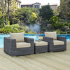 Summon 3 Piece Outdoor Patio Sunbrella® Sectional Set / EEI-1905