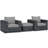 Summon 3 Piece Outdoor Patio Sunbrella® Sectional Set / EEI-1905