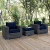 Summon 3 Piece Outdoor Patio Sunbrella® Sectional Set / EEI-1905