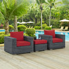 Summon 3 Piece Outdoor Patio Sunbrella® Sectional Set / EEI-1905