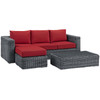 Summon 3 Piece Outdoor Patio Sunbrella® Sectional Set / EEI-1903