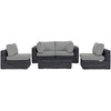 Summon 5 Piece Outdoor Patio Sunbrella® Sectional Set / EEI-1896