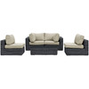 Summon 5 Piece Outdoor Patio Sunbrella® Sectional Set / EEI-1896