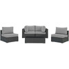 Sojourn 5 Piece Outdoor Patio Sunbrella® Sectional Set / EEI-1882