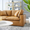 Commix Down Filled Overstuffed Vegan Leather Loveseat / EEI-4913