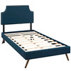 Corene Twin Fabric Platform Bed with Round Splayed Legs / MOD-5943