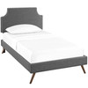 Corene Twin Fabric Platform Bed with Round Splayed Legs / MOD-5943