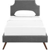 Corene Twin Fabric Platform Bed with Round Splayed Legs / MOD-5943