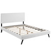 Macie King Vinyl Platform Bed with Round Splayed Legs / MOD-5964