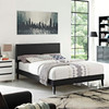 Macie Full Vinyl Platform Bed with Squared Tapered Legs / MOD-5968