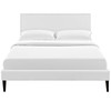 Macie Full Vinyl Platform Bed with Squared Tapered Legs / MOD-5968