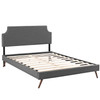 Corene Fabric Queen Platform Bed with Round Splayed Legs / MOD-5947